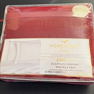 Red King Size Sheet Set